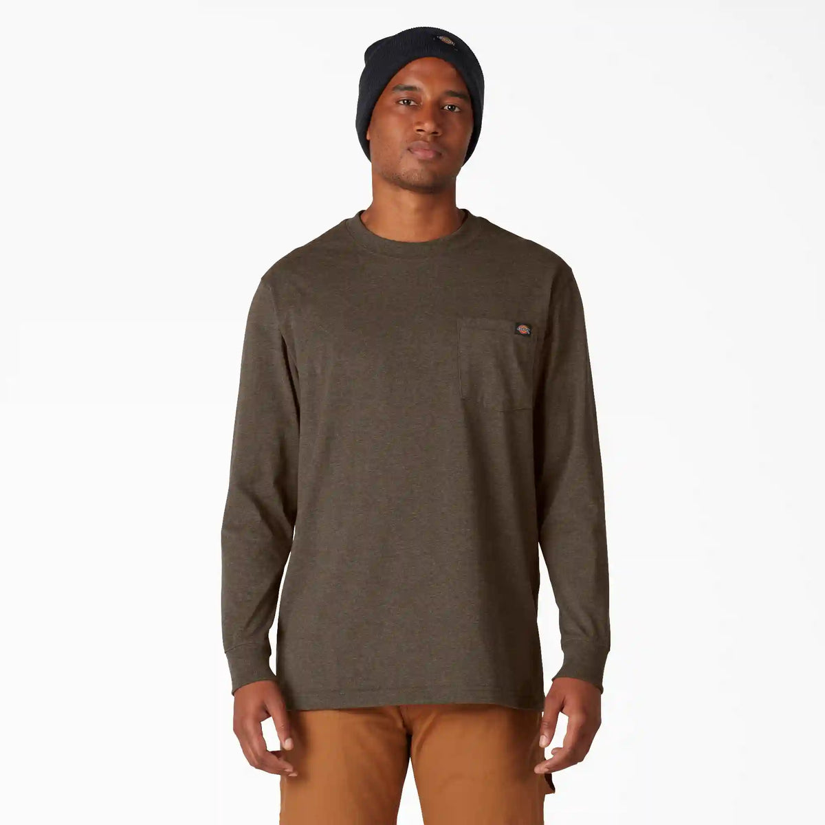 Heavyweight Heathered Long Sleeve Pocket T-Shirt